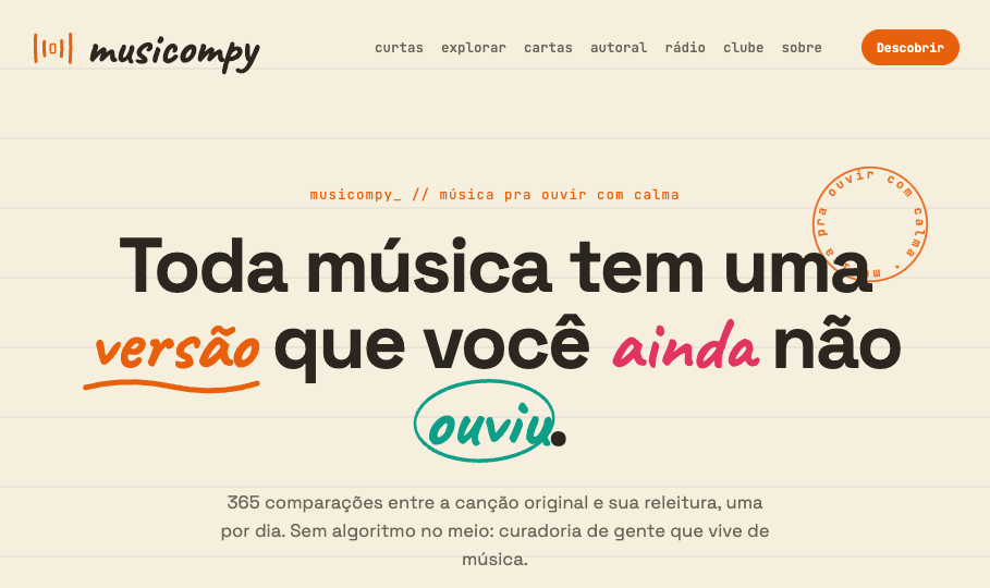 Prévia da home do Musicompy